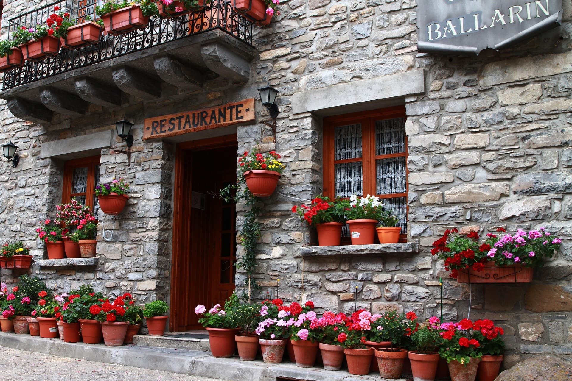 A restaurant table in Spain, where lunch still carries the day