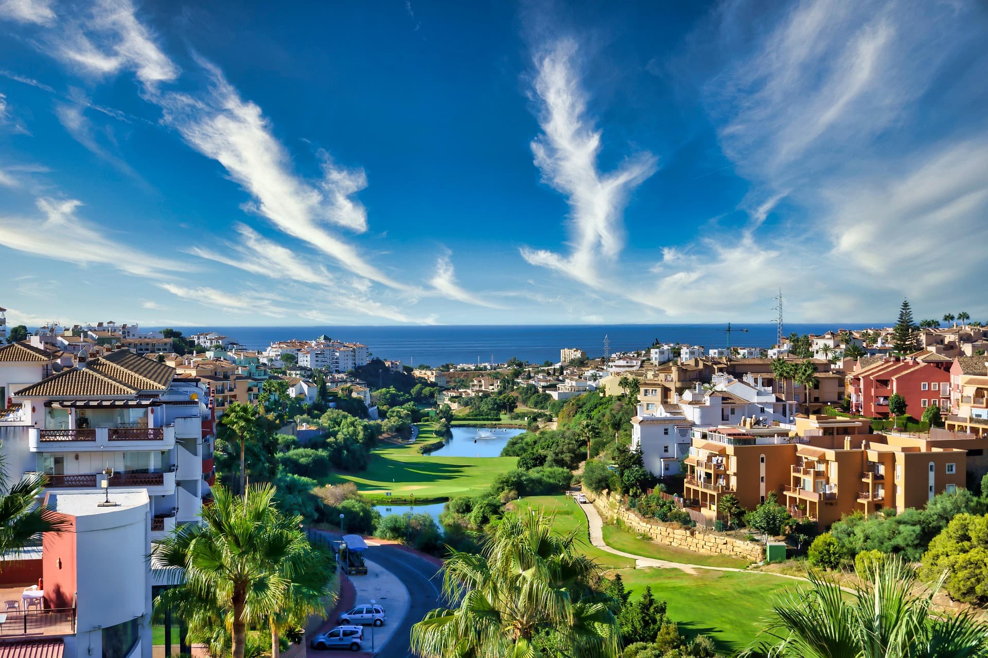 A Spanish town seen from above, small enough to walk